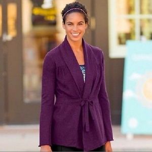 Athleta Niyama Cashmere Blend Tie Front Cardigan Sweater Purple Women's  Small